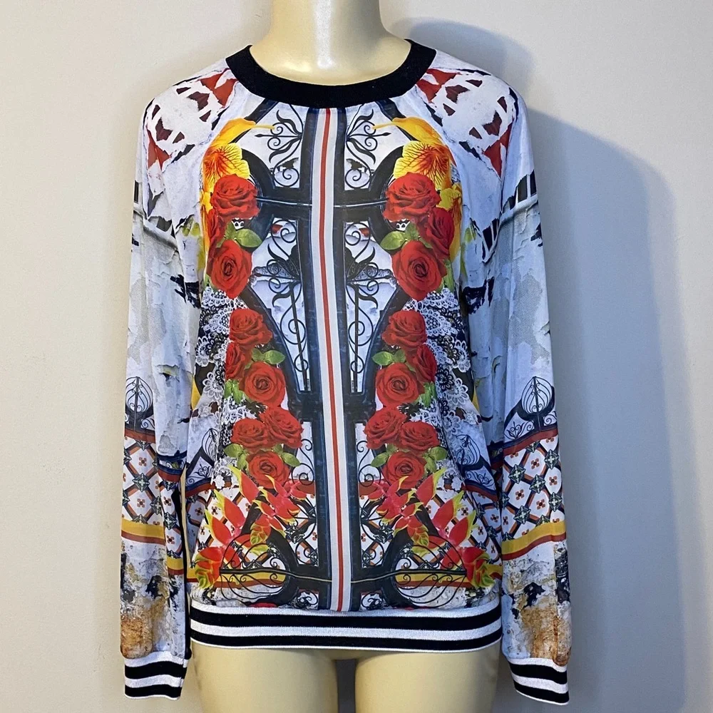 Clover Canyon Multicolor Graphic Long Sleeve Blouse Size XS - Picture 3 of 8